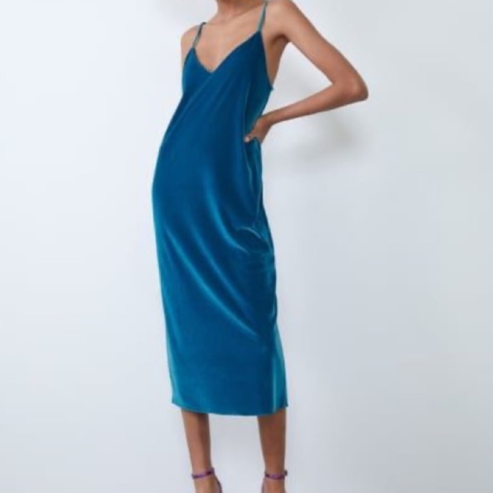Zara Teal Midi Dress